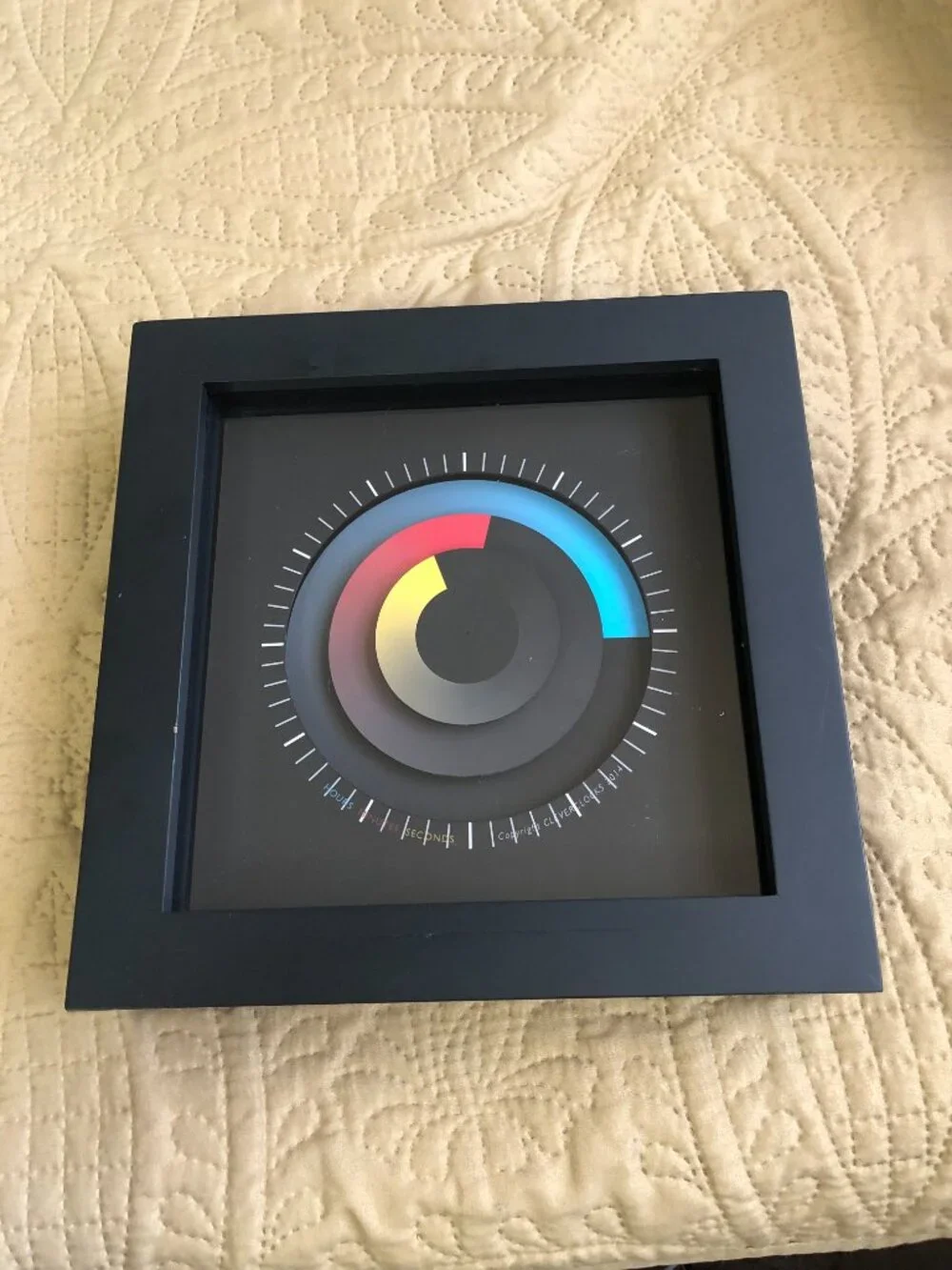 Y2K Vintage Clever Clocks Sonar Multi Medium Post Modern Wall Clock Signed Chalk